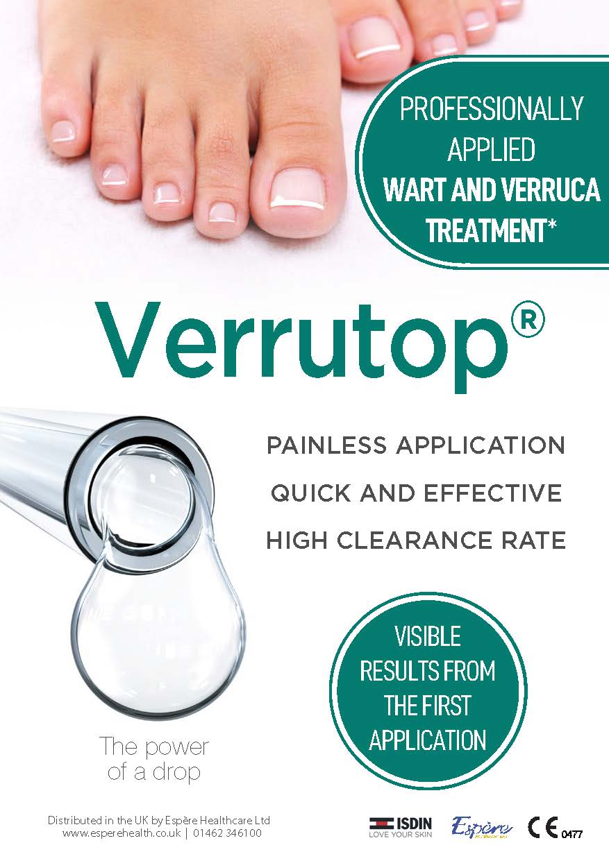 Verrutop information flyer explaining how visible the results are with treatment.